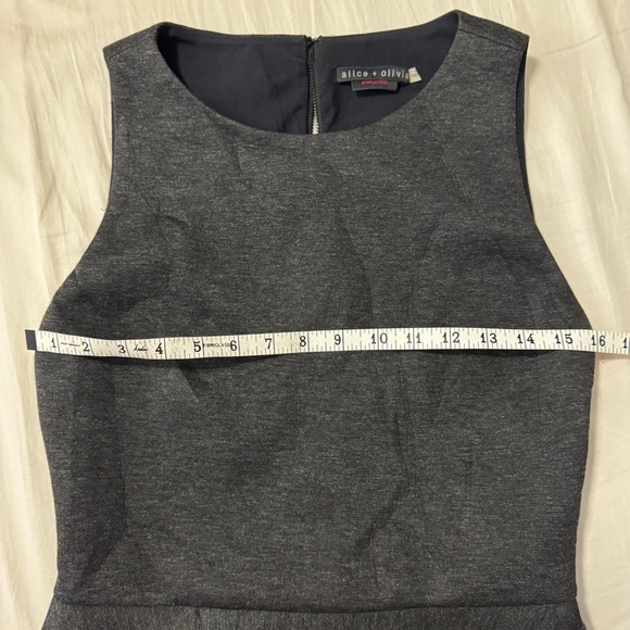 Alice + Olivia Viscose Charcoal Fit & Flare Sleeveless Dress - Picture 6 of 7